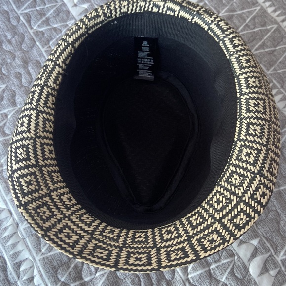 Woven Print Fedora with Black Braided Trim - Picture 4 of 4